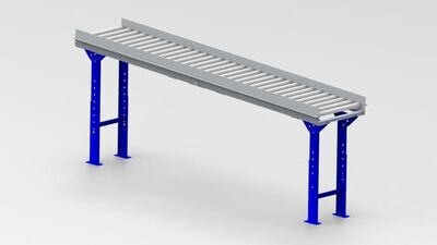 Titans 8 Ft. Gravity Roller Conveyor - 18"W - 1.9" Dia. Galvanized Rollers -  3" Roller Centers