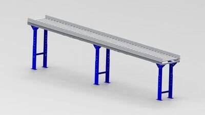 Titans 12 Ft. Gravity Roller Conveyor - 18"W - 1.9" Dia. Galvanized Rollers -  3" Roller Centers