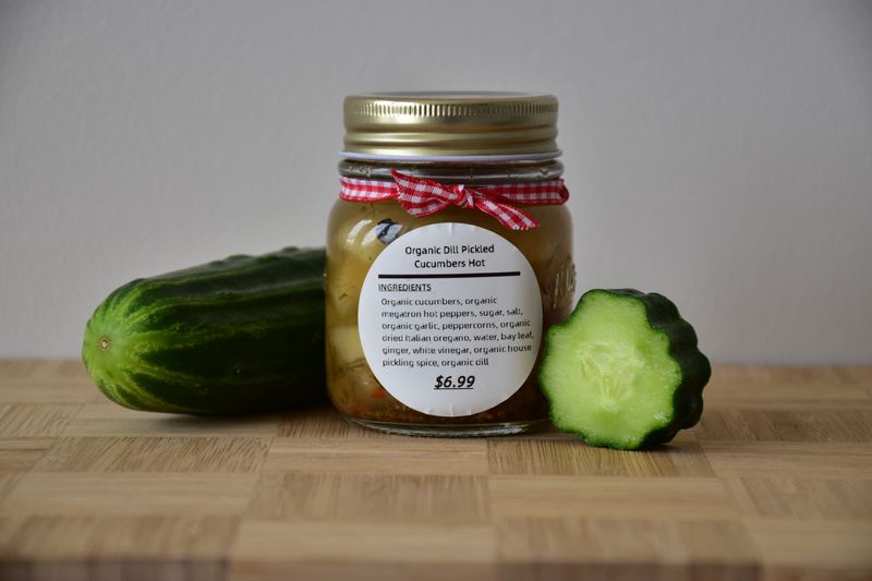 Organic Dill Pickled Cucumbers Hot