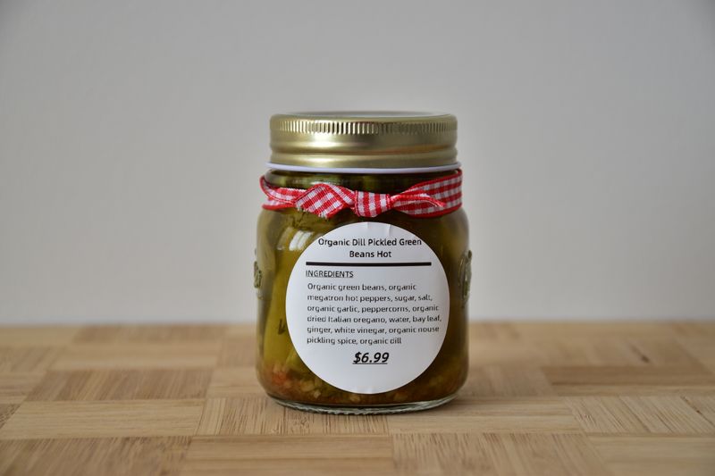 Organic Dill Pickled Green Beans (Hot)