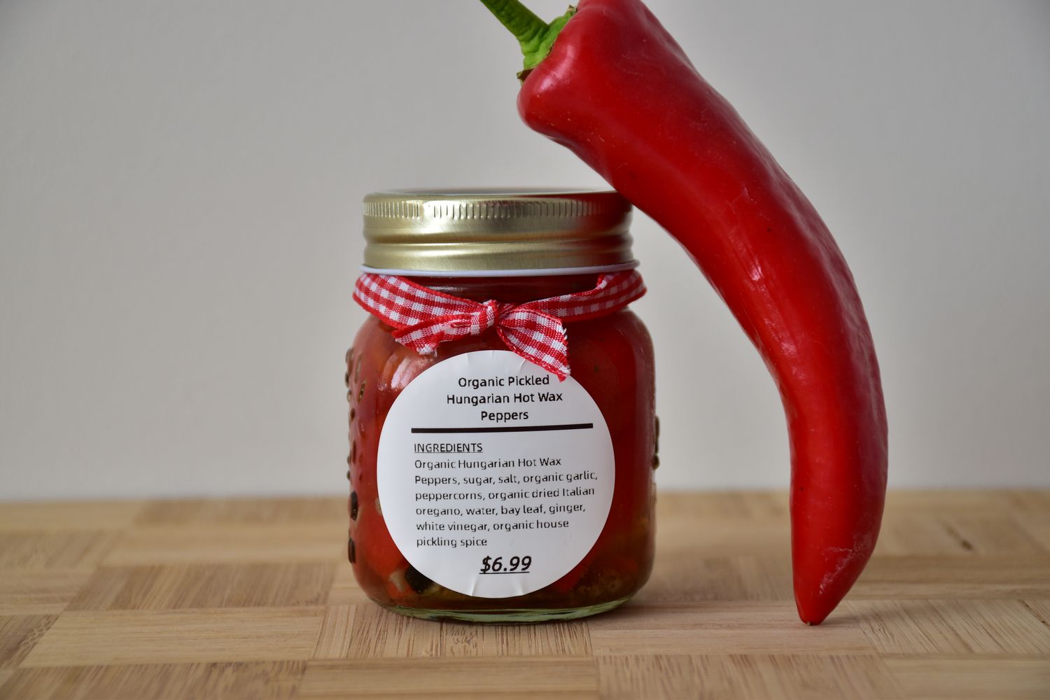 100% Organic Hungarian Wax Pepper (Hot).