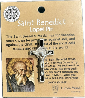 LAPEL PIN - ST BEN CRUCIFIX
