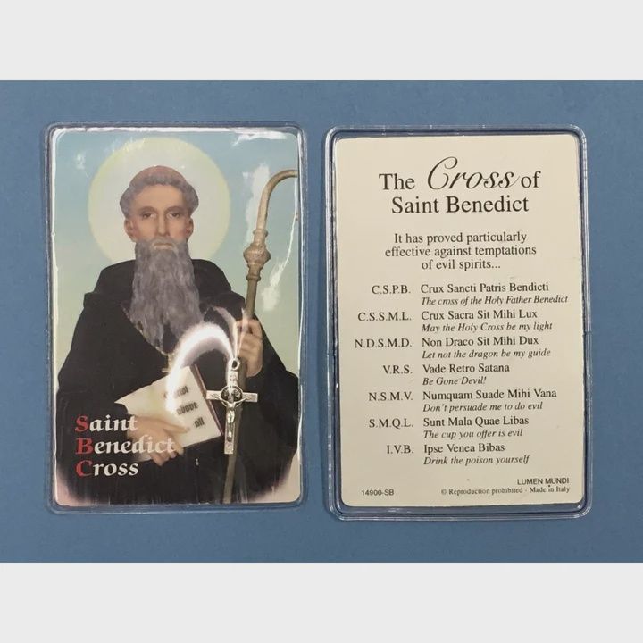 ST BEN CARD W/CROSS