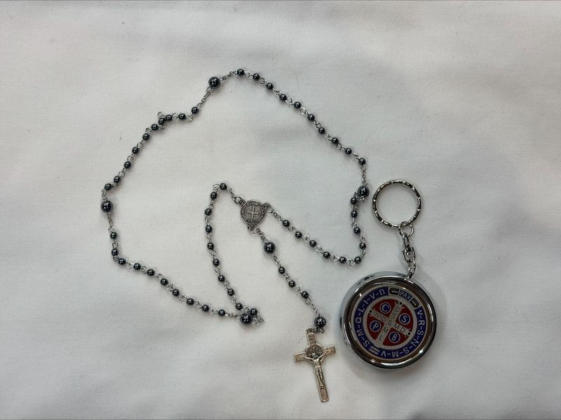 ROSARY-ST BEN KEYCHAIN