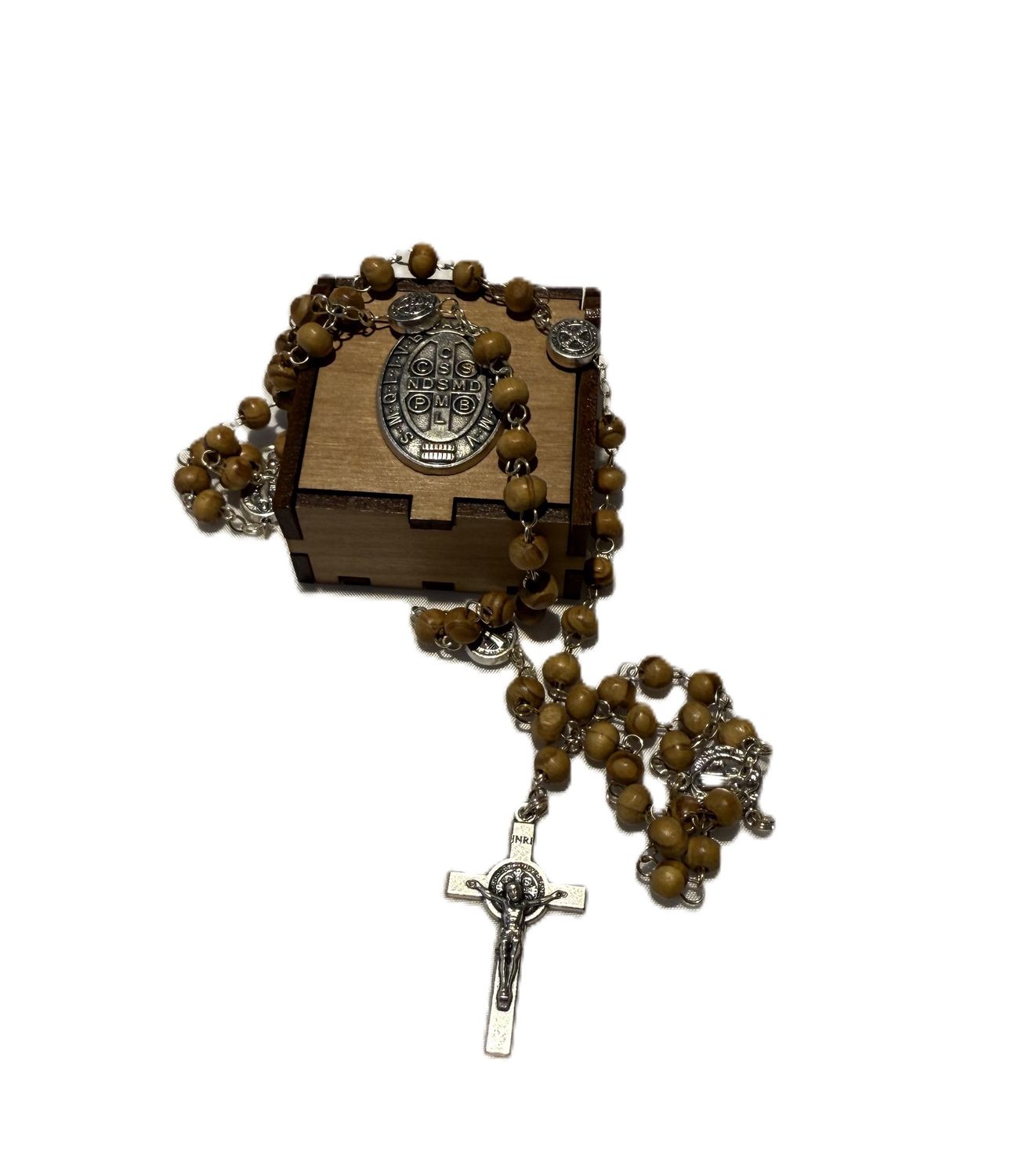 ROSARY - WOOD BOX ST. BENEDICT