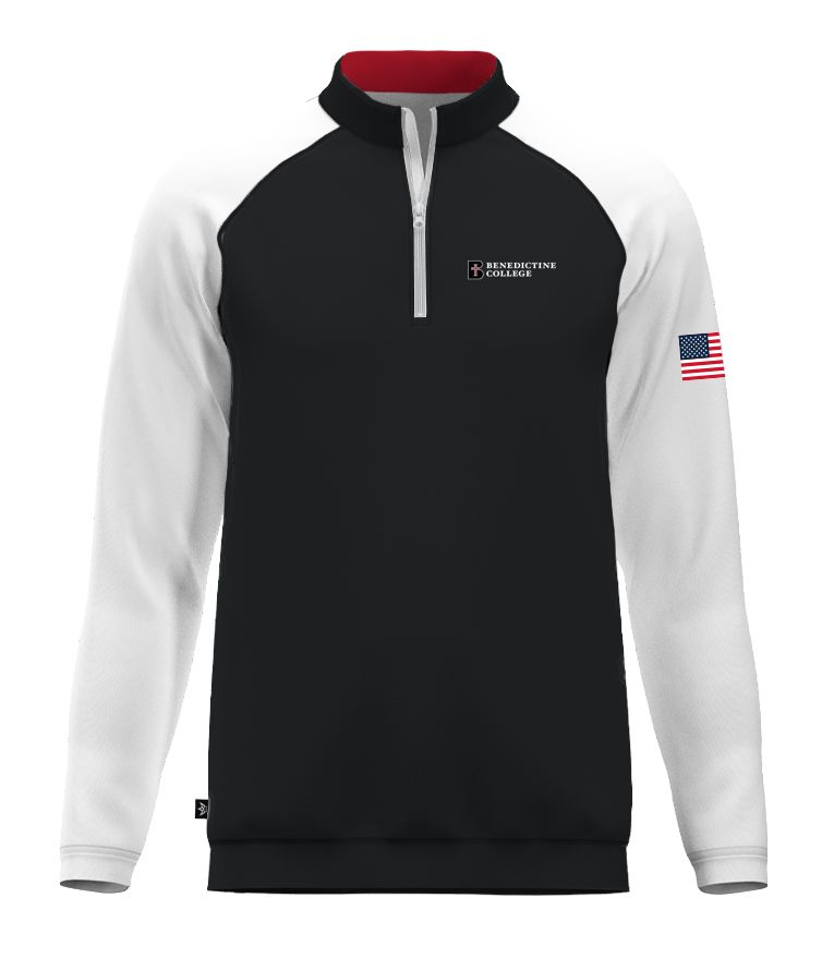 PULLOVER-1/4 RED, WHITE &amp; RAVEN