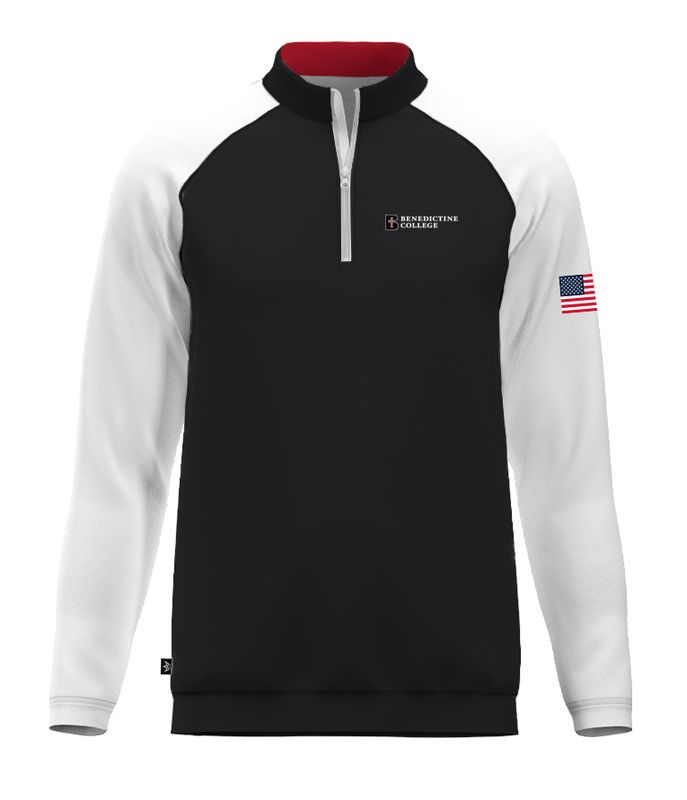 PULLOVER-1/4 RED, WHITE &amp; RAVEN