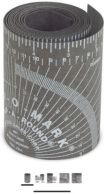 Pipe Measure Tool Wrap Around Tape, Flex Angle Measuring and Marking Gauge for 3 to 16 Diameter, Medium, Black, 14752, 3.88&quot; X 4&#39;&#39;