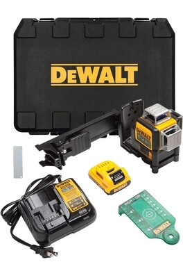 DEWALT 12V MAX Laser Level, Green Line Laser, 3-Way, 360 Degree Professional Laser, Cordless/Rechargeable (DW089LG),Yellow