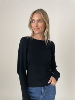 Statement Sleeve Sweater Black