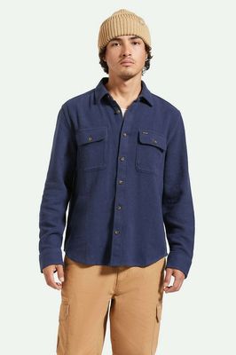 Bowery Textured Twill Overshirt Washed Navy