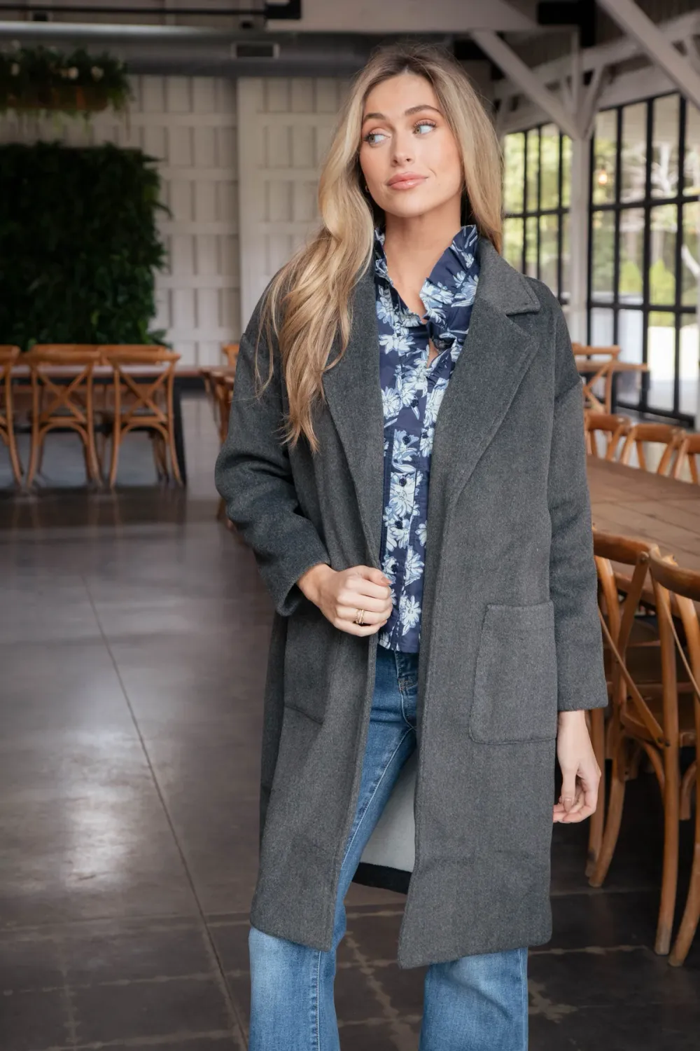 While It Lasts Open Front Coat