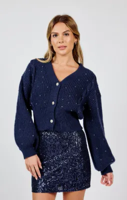 Bejeweled Button Cardigan