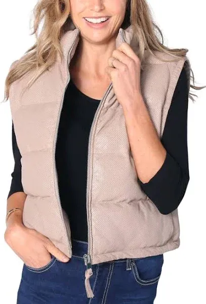 Women&#39;s Leather Perforated Vest