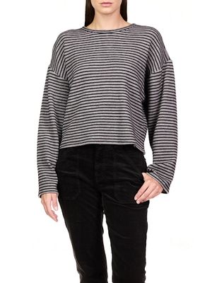 Textured Ottoman Popover Heather/Black Stripe