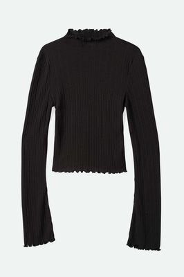 Novelty Ribbed Turtleneck Washed Black