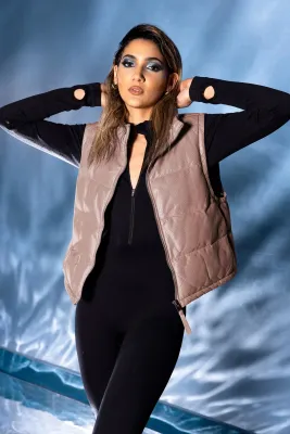 Women&#39;s Leather Perforated Vest