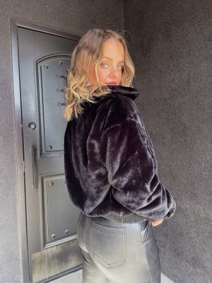 Daring Vegan Fur Zip Up Jacket