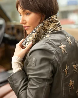 Mauritius Christy Olive Lamb Leather Jacket