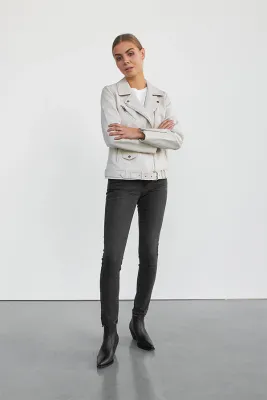 Melissa Vegan Leather Jacket Cream