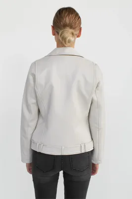 Melissa Vegan Leather Jacket Cream