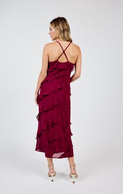 All Invited Ruffle Detail Cocktail Dress