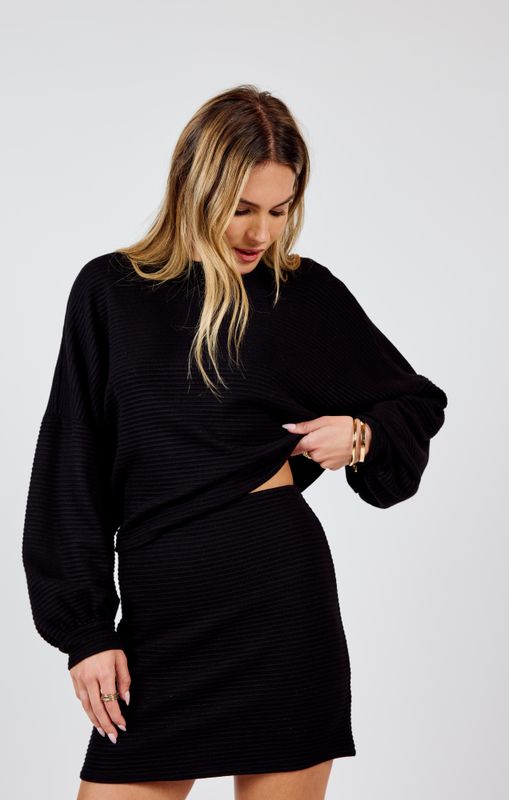 On A Stroll Crew Neck Dolman Sleeve Top