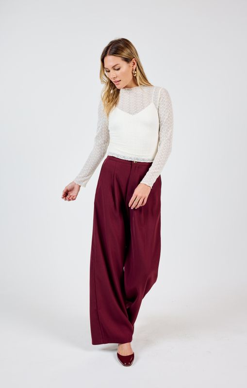 Silent Streets Wide Leg Pleated Pants
