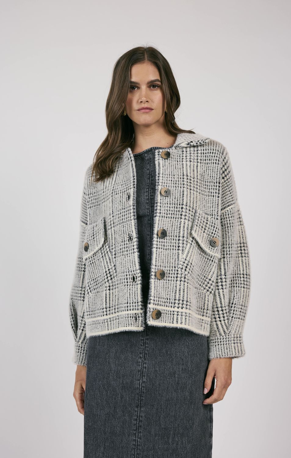 Lola Plaid Sweater Jacket