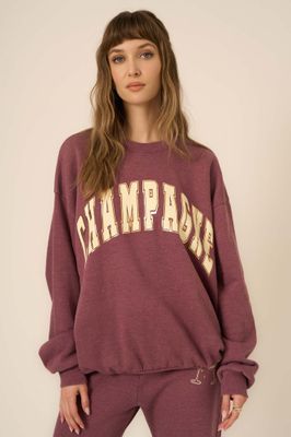 Champagne Foil Sweatshirt - Heathered Merry Merlot