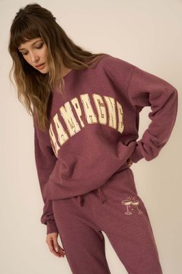 Champagne Foil Sweatshirt - Heathered Merry Merlot