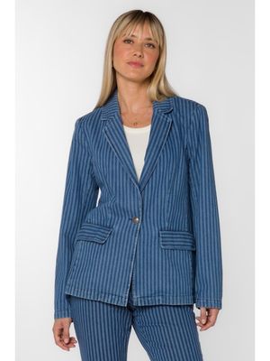 Beni Blue Striped Blazer