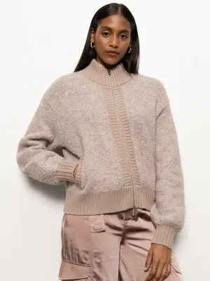 Bouncle Knit Bomber Sweater