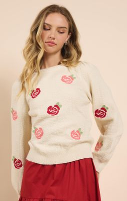 Smell the Roses Embroidered Sweater