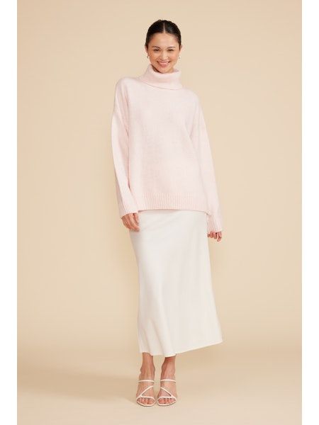 Cali Turtleneck Sweater in Light Pink