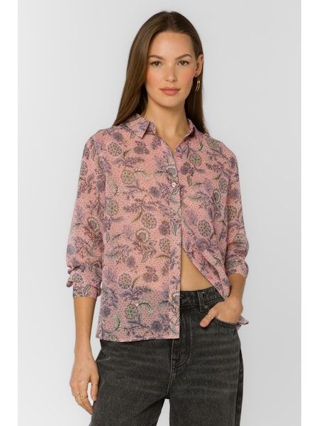 Kawaii Bloom Sheer Button-up