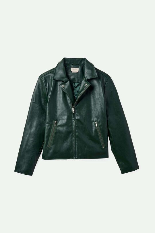 Vegan Leather Jacket in Pine