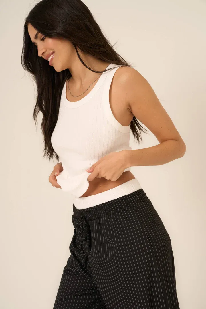 Cooper White Sweater Rib Tank