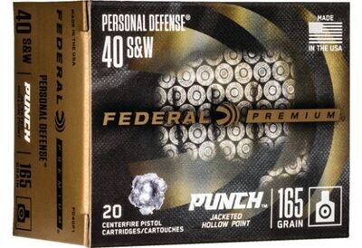 FEDERAL PUNCH 40SW 165GR JHP 20RD