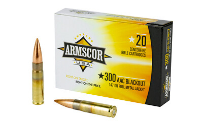 ARMSCOR 300 AAC BLACKOUT 147GR FMJ 20RDS