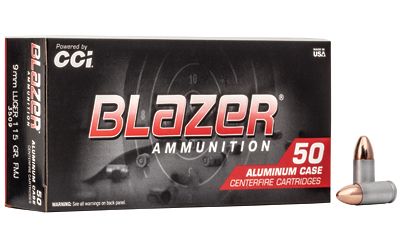 BLAZER 9MM 115GR 50 RD ALUMINUM CASE