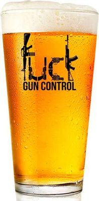 LUCKY SHOT F GUN CONTROL 16oz PINT GLASS
