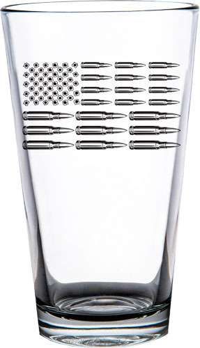 LUCKY SHOT BULLET FLAG 16oz PINT GLASS