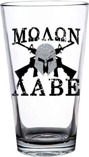 LUCKY SHOT MOLON LABE 16oz PINT GLASS