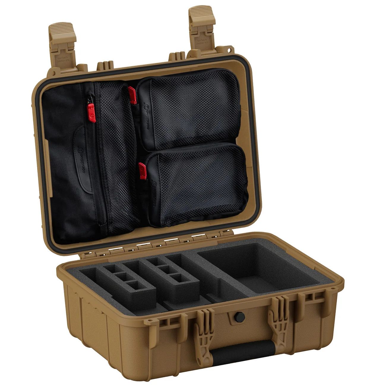 CONDITION 1 16&quot; 3 PISTOL CASE #179 FDE  W/LID ORG