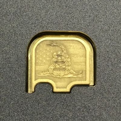 MILSPIN Premium 3D Glock Slide Plate Gadsden Snake Flag Brass 42/43/43x/48