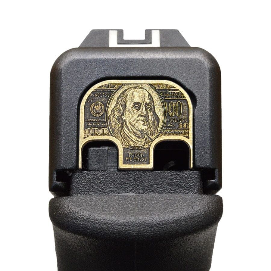 Milspin Benjamin Franklin $100 Bill 3D back plate for GLOCK pistols