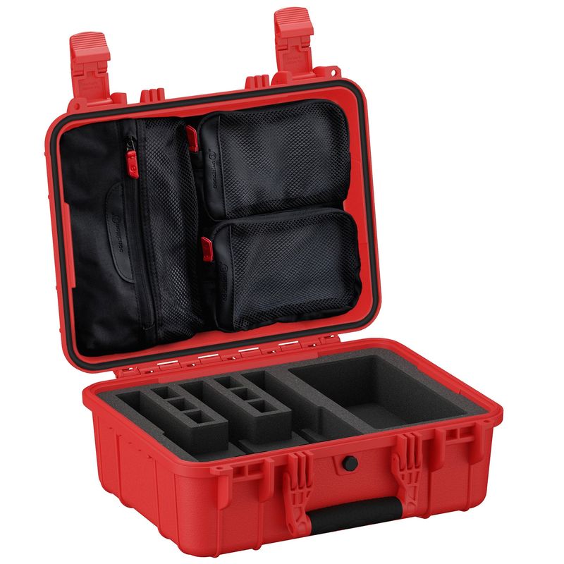 CONDITION 1 16" 3 PISTOL CASE #179 FDE  W/LID RED
