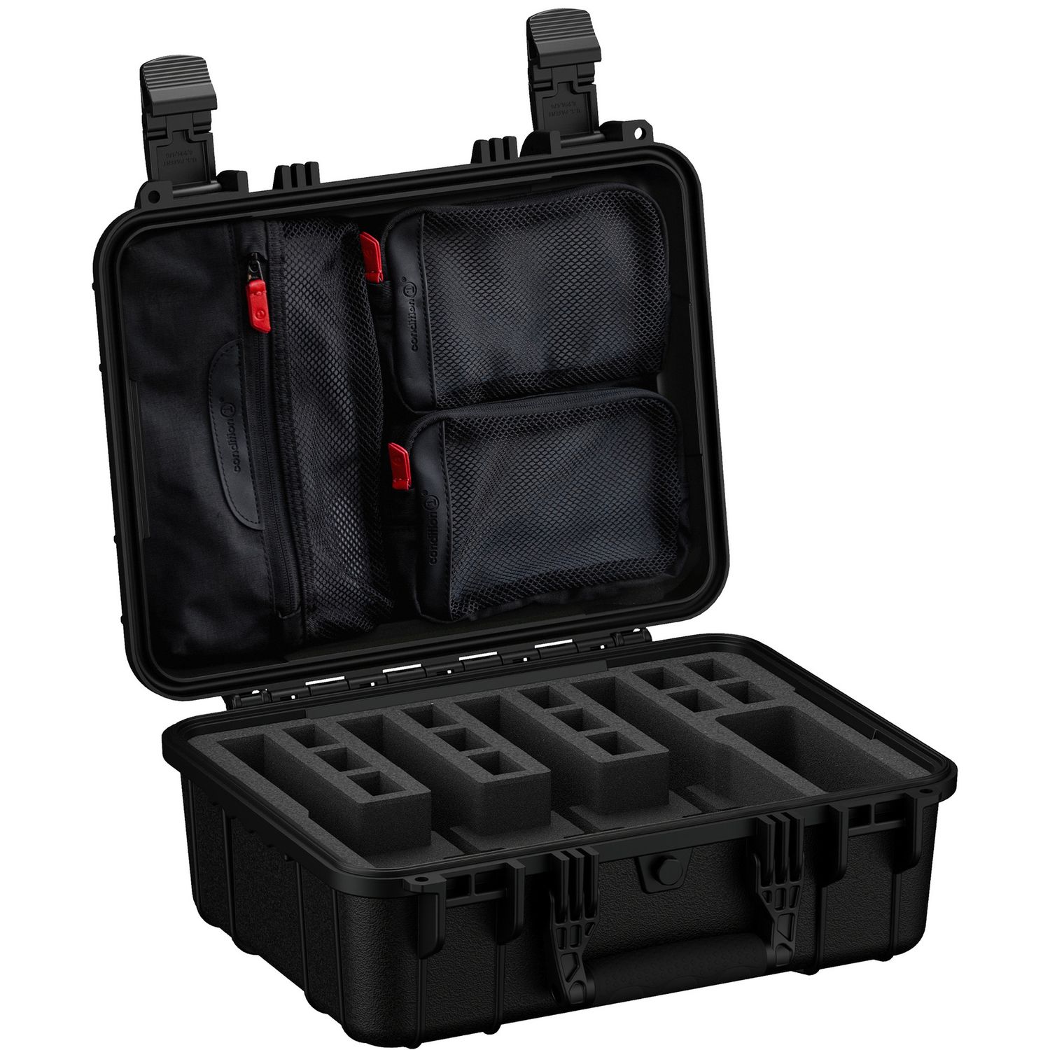 CONDITION 1 16" 4 PISTOL CASE #179  W/LID BLK