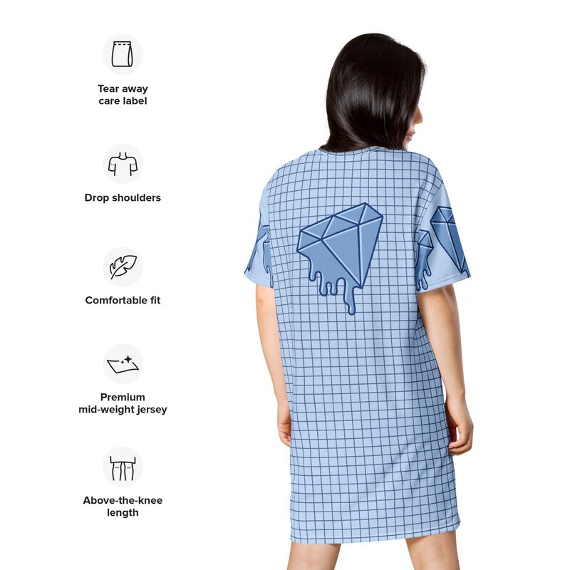 &quot;Blue Print Graphic&quot;  Mini T-shirt dress